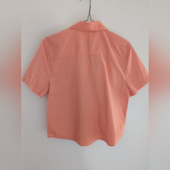 Aritzia Sunday Best Eliza Boxy Cropped Button Down Shirt Orange Size M - Picture 4 of 5